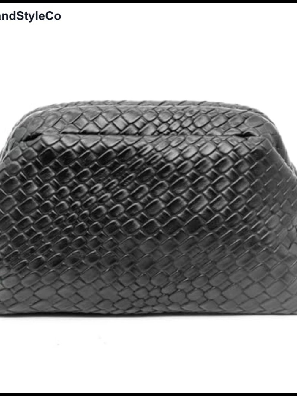 Woven Vegan Leather Dumpling Clutch Ruched Evening Bag for Wedding Party